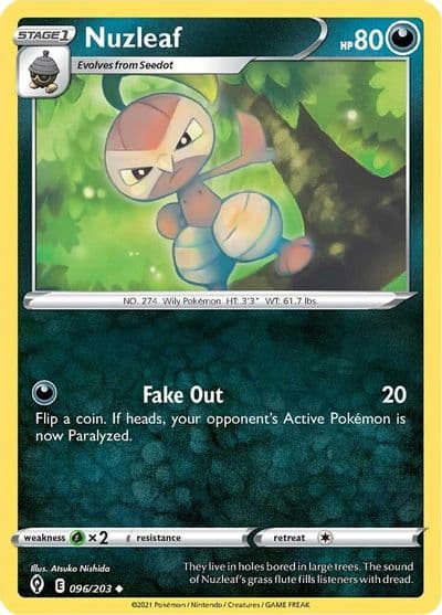 Nuzleaf SWSH07: Evolving Skies Pokemon card