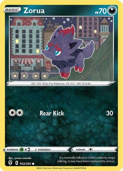 Zorua SWSH07: Evolving Skies Pokemon card