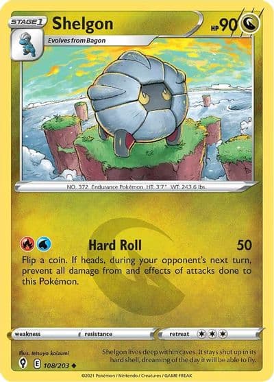 Shelgon SWSH07: Evolving Skies Pokemon card