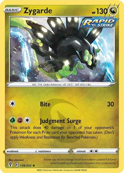 Zygarde SWSH07: Evolving Skies Pokemon card