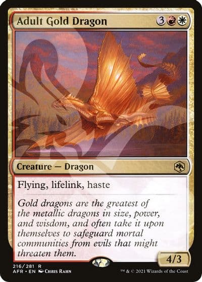 Adult Gold Dragon AFR Ampersand Promos Magic card