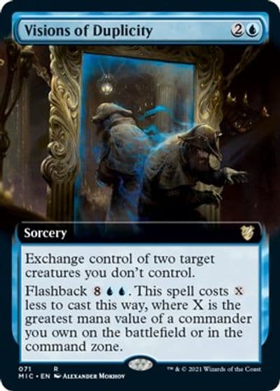 Visions of Duplicity Extended Art Commander: Innistrad: Midnight Hunt Magic card