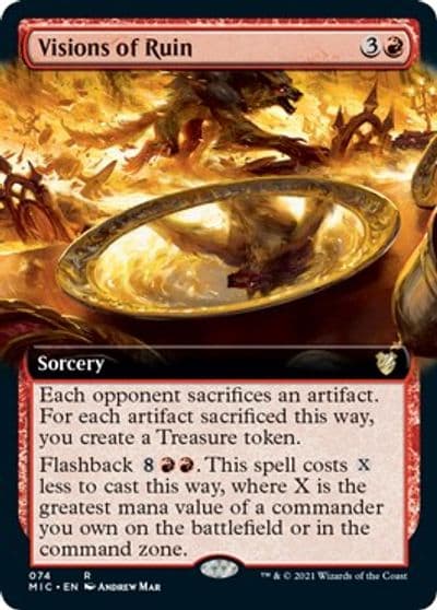 Visions of Ruin Extended Art Commander: Innistrad: Midnight Hunt Magic card