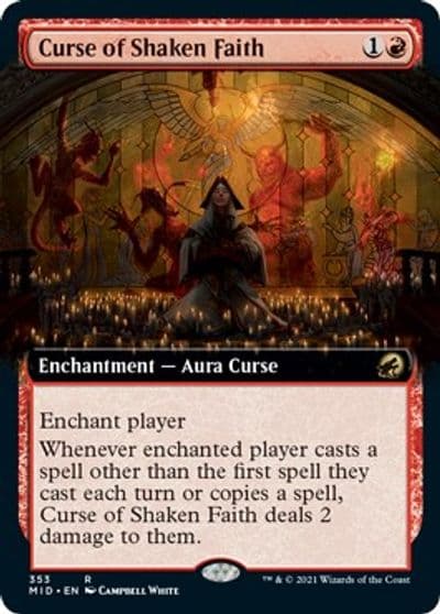 Curse of Shaken Faith Extended Art Innistrad: Midnight Hunt Magic card