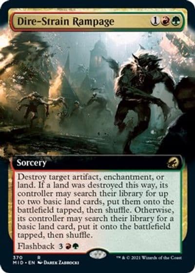 Dire Strain Rampage Extended Art Innistrad: Midnight Hunt Magic card