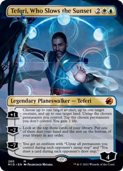 Teferi Who Slows the Sunset Borderless Innistrad: Midnight Hunt Magic card