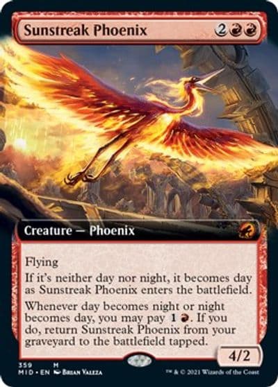 Sunstreak Phoenix Extended Art Innistrad: Midnight Hunt Magic card