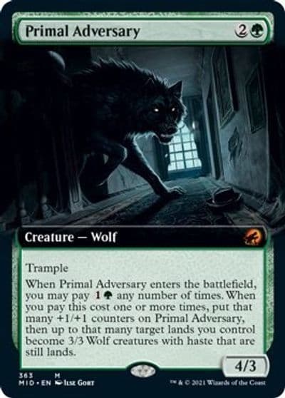 Primal Adversary Extended Art Innistrad: Midnight Hunt Magic card
