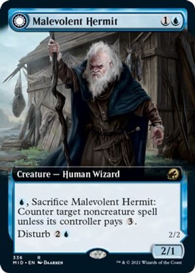 Malevolent Hermit Extended Art Innistrad: Midnight Hunt Magic card