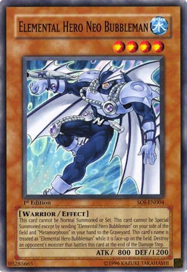 Elemental Hero Neo Bubbleman Shadow of Infinity Yu-Gi-Oh! card