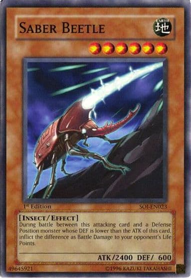 Saber Beetle Shadow of Infinity Yu-Gi-Oh! card