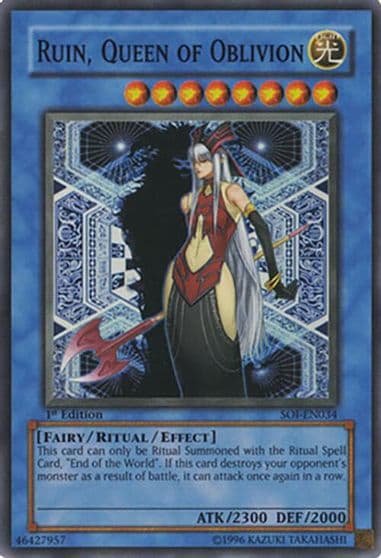 Ruin Queen of Oblivion Shadow of Infinity Yu-Gi-Oh! card