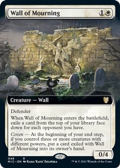 Wall of Mourning Extended Art Commander: Innistrad: Midnight Hunt Magic card