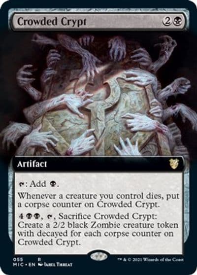 Crowded Crypt Extended Art Commander: Innistrad: Midnight Hunt Magic card