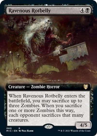 Ravenous Rotbelly Extended Art Commander: Innistrad: Midnight Hunt Magic card