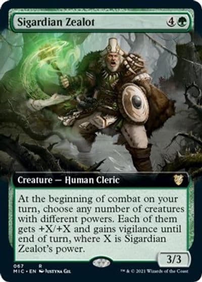 Sigardian Zealot Extended Art Commander: Innistrad: Midnight Hunt Magic card