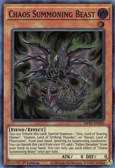 Chaos Summoning Beast 2021 Tin of Ancient Battles Yu-Gi-Oh! card