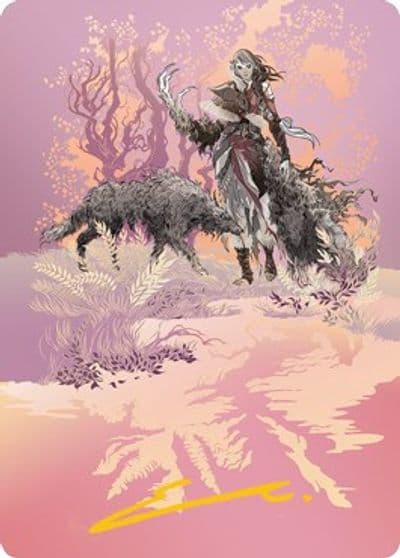 Arlinn the Packs Hope Art Card 03 81 Gold Stamped Signature Art Series: Innistrad: Midnight Hunt Magic card