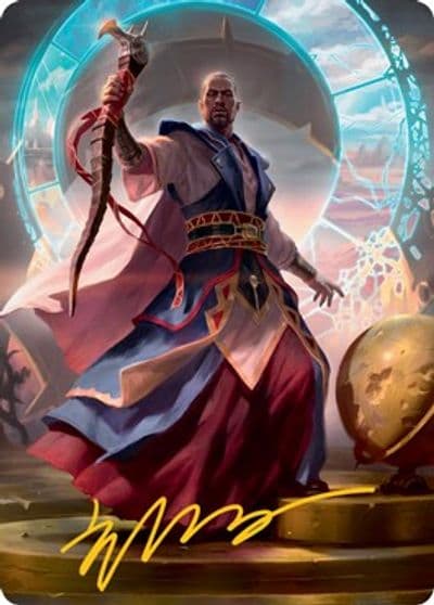 Teferi Who Slows the Sunset Art Card Gold Stamped Signature Art Series: Innistrad: Midnight Hunt Magic card