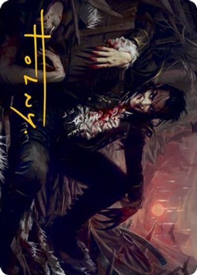 Arrogant Outlaw Art Card Gold Stamped Signature Art Series: Innistrad: Midnight Hunt Magic card