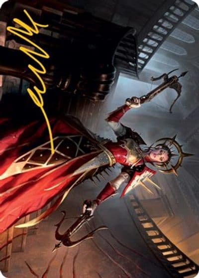 Bloodthirsty Adversary Art Card Gold Stamped Signature Art Series: Innistrad: Midnight Hunt Magic card