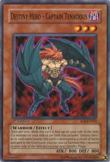 Destiny Hero Captain Tenacious Enemy of Justice Yu-Gi-Oh! card