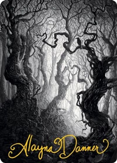 Forest Art Card 80 81 Gold Stamped Signature Art Series: Innistrad: Midnight Hunt Magic card