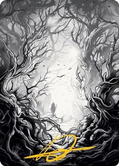 Forest Art Card 81 81 Gold Stamped Signature Art Series: Innistrad: Midnight Hunt Magic card