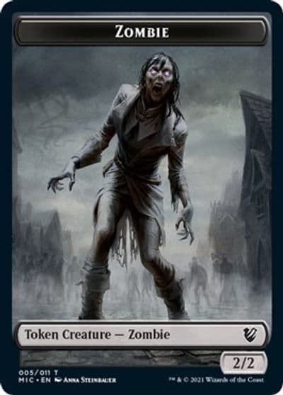 Zombie 005 MIC Zombie 005 MID Double Sided Token Commander: Innistrad: Midnight Hunt Magic card