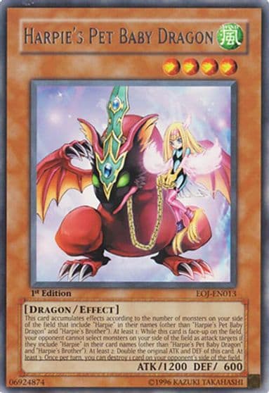 Harpies Pet Baby Dragon Enemy of Justice Yu-Gi-Oh! card