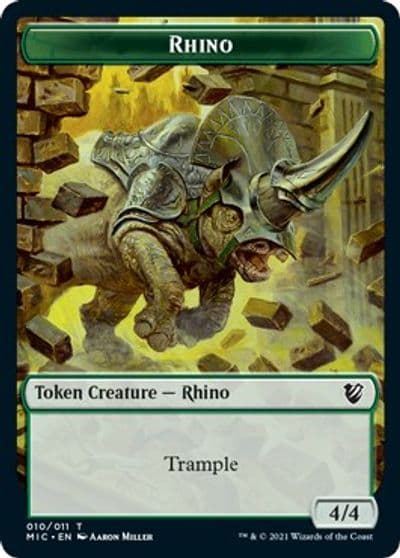 Rhino Wolf Double Sided Token Commander: Innistrad: Midnight Hunt Magic card