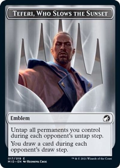 Emblem Teferi Who Slows the Sunset Innistrad: Midnight Hunt Magic card