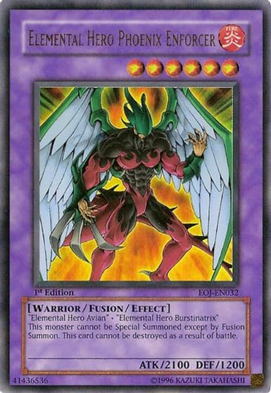 Elemental Hero Phoenix Enforcer Enemy of Justice Yu-Gi-Oh! card
