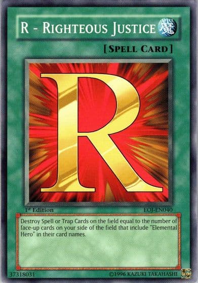 R Righteous Justice Enemy of Justice Yu-Gi-Oh! card
