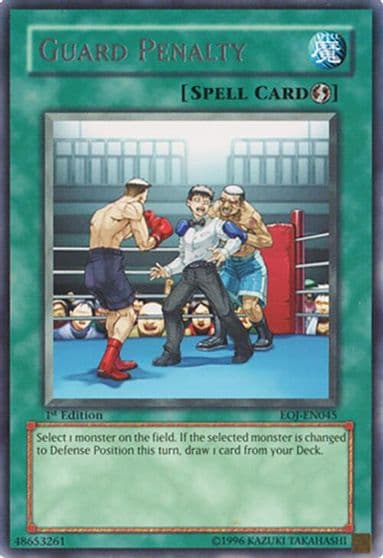 Guard Penalty Enemy of Justice Yu-Gi-Oh! card