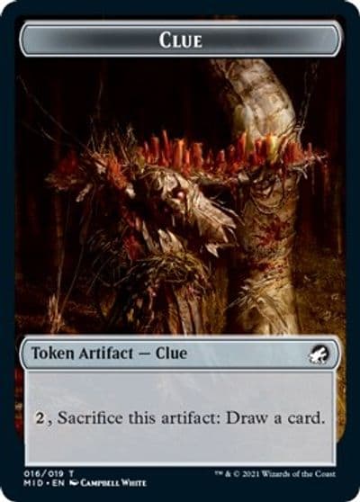 Clue Ooze Double Sided Token Innistrad: Midnight Hunt Magic card