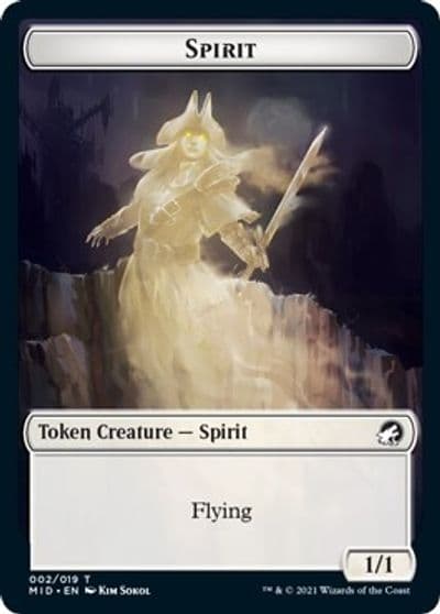 Spirit Elemental Double Sided Token Innistrad: Midnight Hunt Magic card