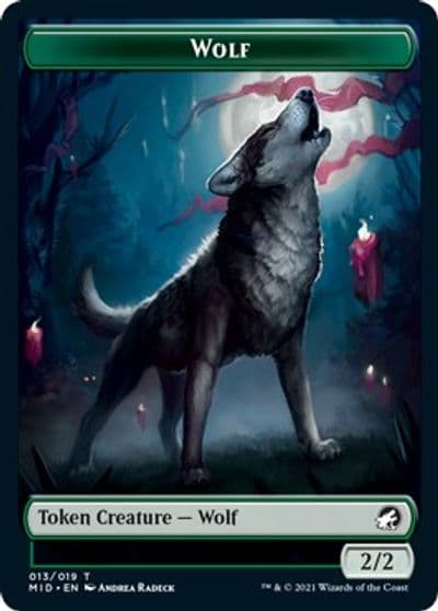 Wolf Beast Double Sided Token Innistrad: Midnight Hunt Magic card
