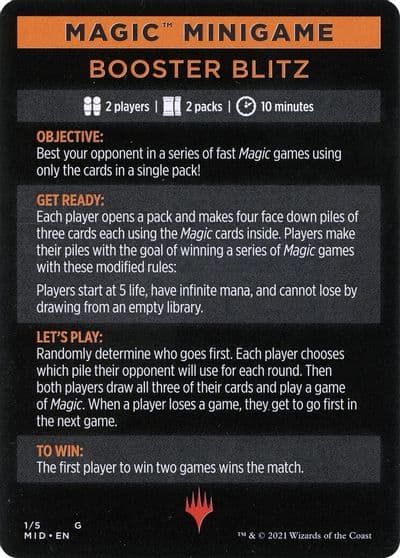 Magic Minigame Booster Blitz Innistrad: Midnight Hunt Magic card