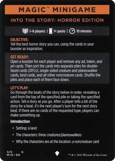 Magic Minigame Into the Story Horror Edition Innistrad: Midnight Hunt Magic card