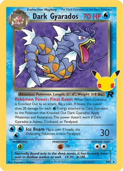 Dark Gyarados Celebrations: Classic Collection Pokemon card