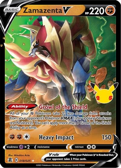 Zamazenta V Celebrations Pokemon card