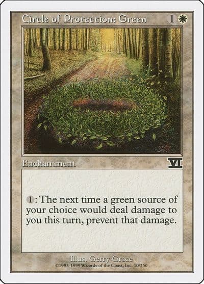 Circle of Protection Green Classic Sixth Edition Magic card