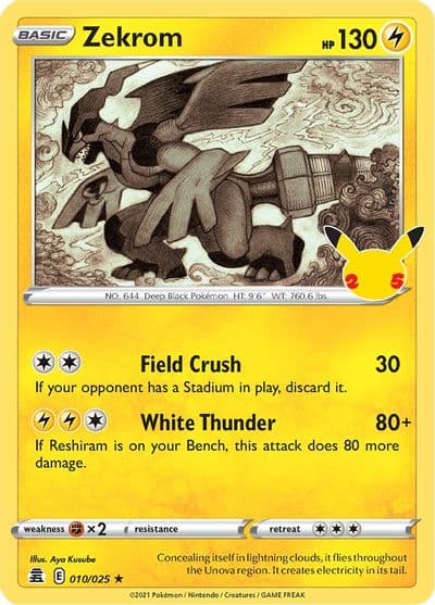 Zekrom Celebrations Pokemon card