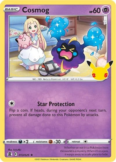 Cosmog Celebrations Pokemon card