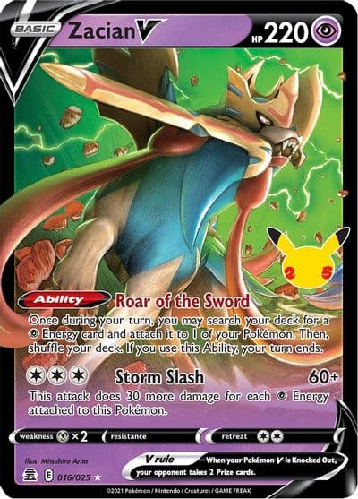 Zacian V Celebrations Pokemon card
