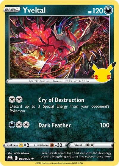 Yveltal Celebrations Pokemon card