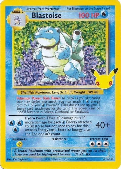 Blastoise Celebrations: Classic Collection Pokemon card