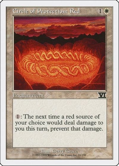 Circle of Protection Red Classic Sixth Edition Magic card