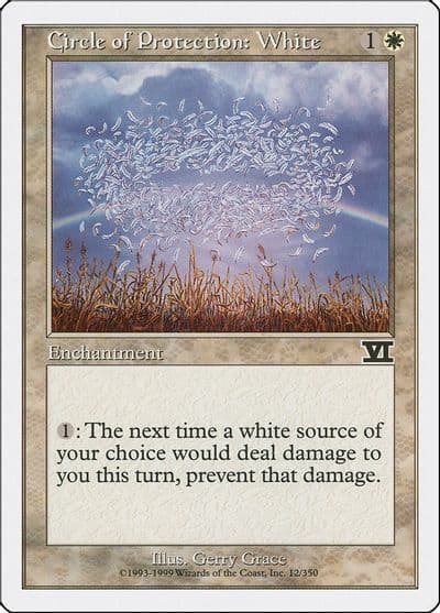 Circle of Protection White Classic Sixth Edition Magic card